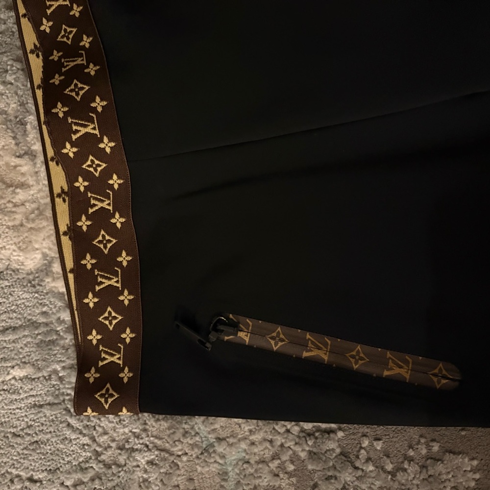 Louis Vuitton Black Skirt with Gold Monogram Trim